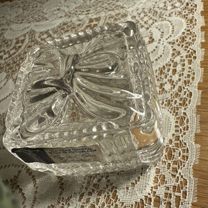 Vintage 1970s 24%Lead Crystal Clear Industries Jewelry Trinket Box Yugoslavia